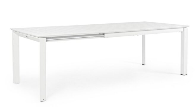 Tavolo allungabile KONNOR in alluminio bianco 160×100 cm - 240×100 cm