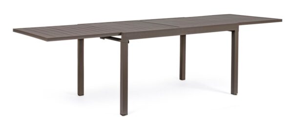 Tavolo allungabile PELAGIUS in alluminio caffè 135x90 cm - 270x90 cm