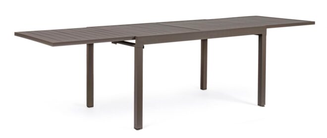 Tavolo allungabile PELAGIUS in alluminio caffè 135x90 cm - 270x90 cm