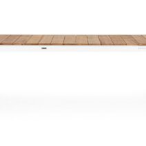 Tavolo allungabile CAMERON in alluminio bianco e legno teak 228x100 cm - 294x100 cm