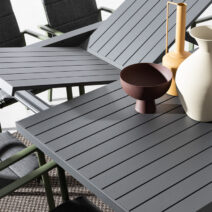Tavolo allungabile KIPLIN in alluminio antracite 149×97 cm - 149×149 cm