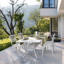 Tavolo rettangolare IVREA in alluminio bianco 160x90 cm