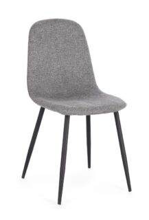 Set di 4 sedie IRELIA in tessuto grigio scuro e acciaio antracite