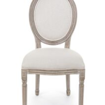 Set di 2 poltroncine MATHILDE tessuto naturale e legno invecchiato