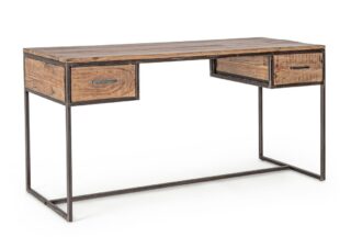 Scrivania ELMER in legno di acacia e acciaio antracite, 150x60 cm