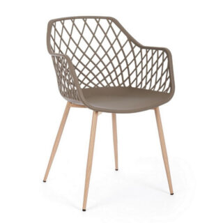 Sedia Optik tortora e legno