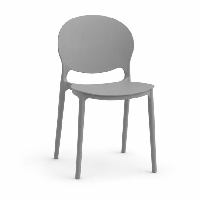 Set di sedie SANTA CRUZ in polipropilene grigio, impilabili