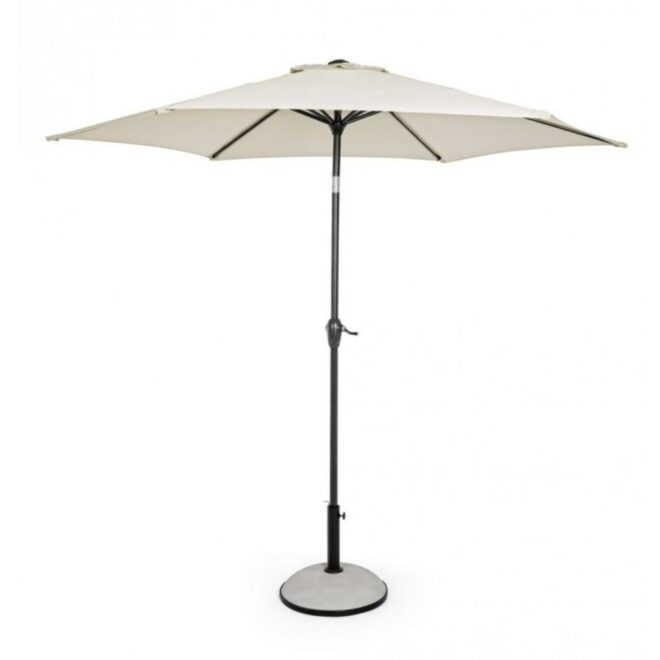 Ombrellone rotondo KALIFE con palo centrale in alluminio e telo beige 2,7m