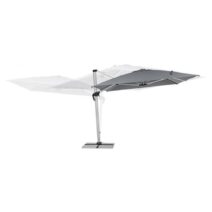 Ombrellone a braccio INES in alluminio anodizzato e telo grigio scuro 3x4