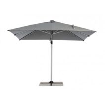 Ombrellone a braccio INES con luci LED in alluminio anodizzato e telo grigio scuro 3x3