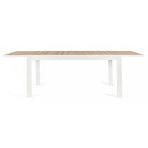 Tavolo allungabile BELMAR effetto legno e struttura in alluminio bianca 160x100 cm - 240x100 cm