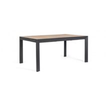 Tavolo allungabile BELMAR effetto legno e struttura in alluminio antracite 160x100 cm - 240x100 cm