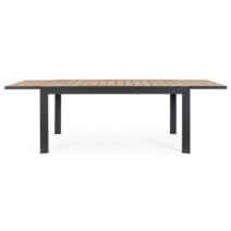 Tavolo allungabile BELMAR effetto legno e struttura in alluminio antracite 160x100 cm - 240x100 cm