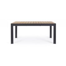 Tavolo allungabile BELMAR effetto legno e struttura in alluminio antracite 160x100 cm - 240x100 cm