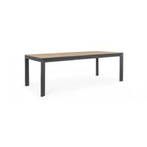 Tavolo allungabile BELMAR effetto legno e struttura in alluminio antracite 220x100 cm - 340x100 cm