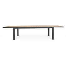 Tavolo allungabile BELMAR effetto legno e struttura in alluminio antracite 220x100 cm - 340x100 cm