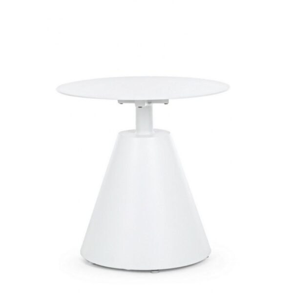 Tavolino rotondo ALOHA in alluminio bianco