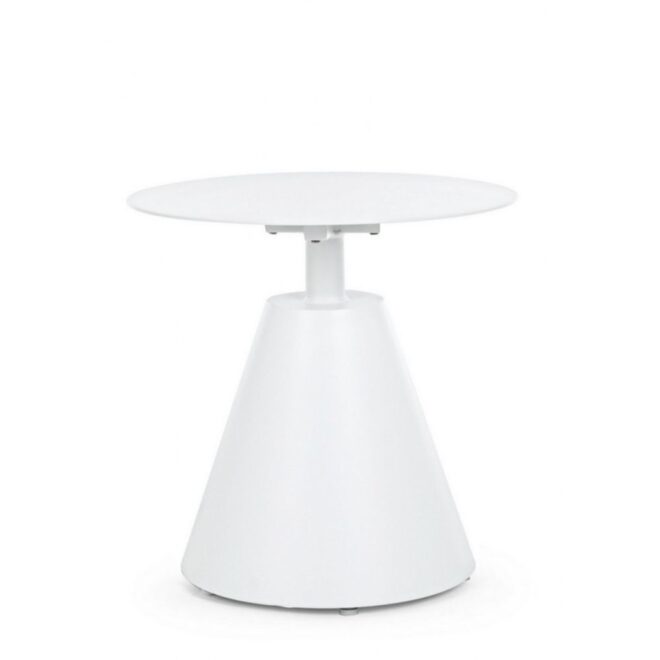 Tavolino rotondo ALOHA in alluminio bianco