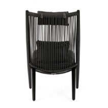 Set di poltrone ALOHA in alluminio nero e intreccio di corda nero, con cuscini