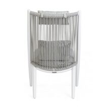 Set di poltrone ALOHA in alluminio bianco e intreccio di corda grigio, con cuscini