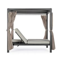 Daybed DREAM con struttura in alluminio antracite e lettini reclinabili beige