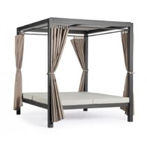 Daybed DREAM con struttura in alluminio antracite e lettini reclinabili beige