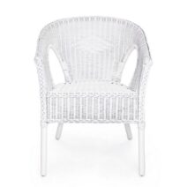 Set di 4 poltrone ALLISS in rattan bianco, impilabile