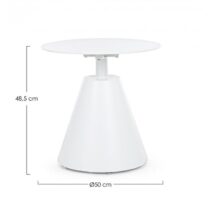 Tavolino rotondo ALOHA in alluminio bianco