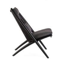 Set di poltrone ALOHA in alluminio nero e intreccio di corda nero, con cuscini