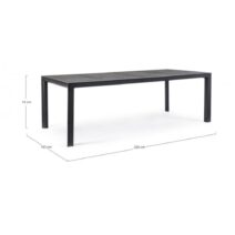 Tavolo fisso MASON in ceramica e struttura in alluminio antracite 220x100 cm