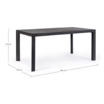 Tavolo fisso MASON in ceramica e struttura in alluminio antracite 160x90 cm