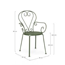 Set di 4 sedie ETIENNE in acciaio verde impilabili
