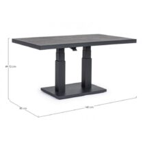 Tavolo TRUMAN in ceramica e struttura antracite con altezza regolabile 140x85x49 cm - 140x85x72 cm