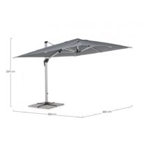 Ombrellone a braccio INES in alluminio anodizzato e telo grigio scuro 3x4