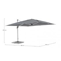 Ombrellone a braccio INES in alluminio anodizzato e telo grigio scuro 4x4