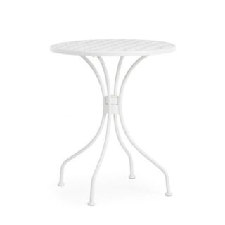 Tavolo LIZETTE in acciaio bianco Ø60 cm