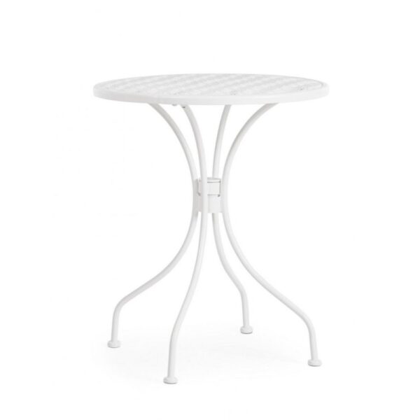 Tavolo LIZETTE in acciaio bianco Ø60 cm