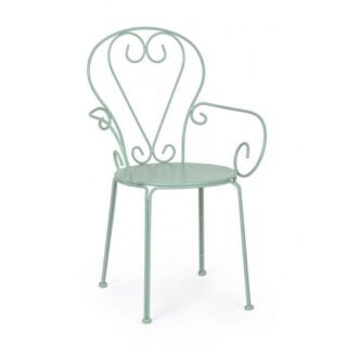 Set di 4 sedie ETIENNE in acciaio verde chiaro impilabili