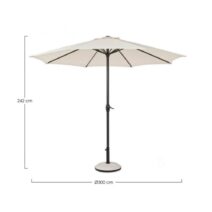 Ombrellone rotondo KALIFE con palo centrale in alluminio e telo beige 3m