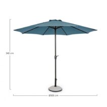 Ombrellone rotondo KALIFE con palo centrale in alluminio e telo blu 3m
