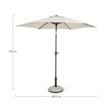 Ombrellone rotondo KALIFE con palo centrale in alluminio e telo beige 2,7m