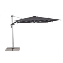 Ombrellone a sospensione ARIES con palo in alluminio anodizzato e telo grigio scuro 3x4