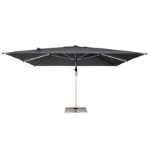 Ombrellone a sospensione ARIES con palo in alluminio anodizzato e telo grigio scuro 4x4