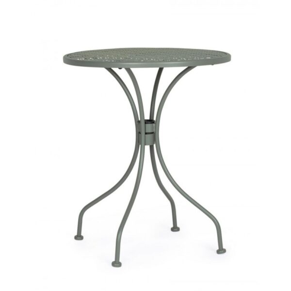 Tavolo LIZETTE in acciaio verde Ø60 cm
