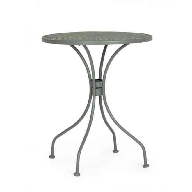 Tavolo LIZETTE in acciaio verde Ø60 cm