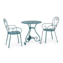 Set di 4 sedie ETIENNE in acciaio blu impilabili