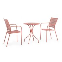 Tavolo LIZETTE in acciaio rosso chiaro Ø60 cm