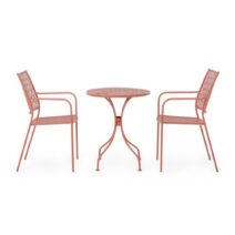Tavolo LIZETTE in acciaio rosso chiaro Ø60 cm