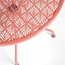 Tavolo LIZETTE in acciaio rosso chiaro Ø60 cm