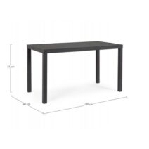 Tavolo fisso HILDE struttura alluminio antracite 130x68 cm